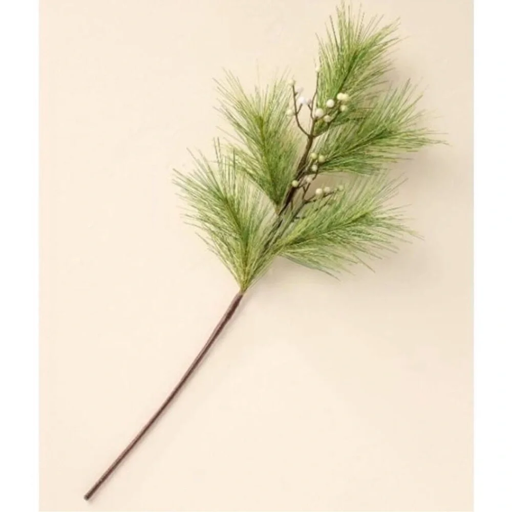 NWT 25” Hearth&Hand Faux Long Pine Needle and Snowberry stems